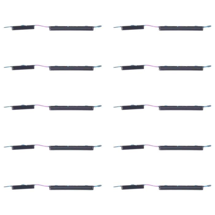 For Samsung Galaxy A04e SM-A042F 10pcs Power Button and Volume Control Button (Black)