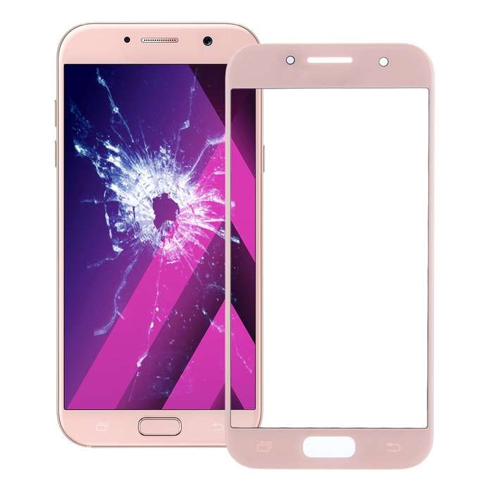 For Galaxy A5 (2017) / A520 Front Screen Outer Glass Lens (Black)