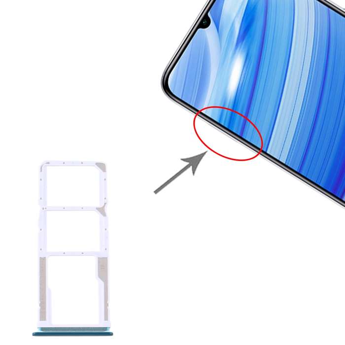 SIM Card Tray + SIM Card Tray + Micro SD Card Tray for Xiaomi Redmi 10X 4G / Redmi Note 9(Blue)