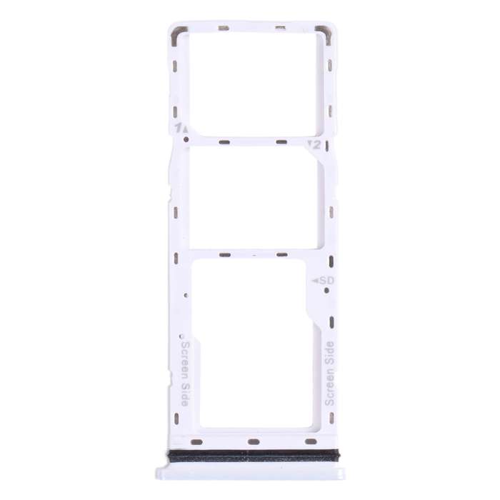 For Tecno Spark 6 Air KE6 KE6J KF6 SIM Card Tray + SIM Card Tray + Micro SD Card Tray (White)