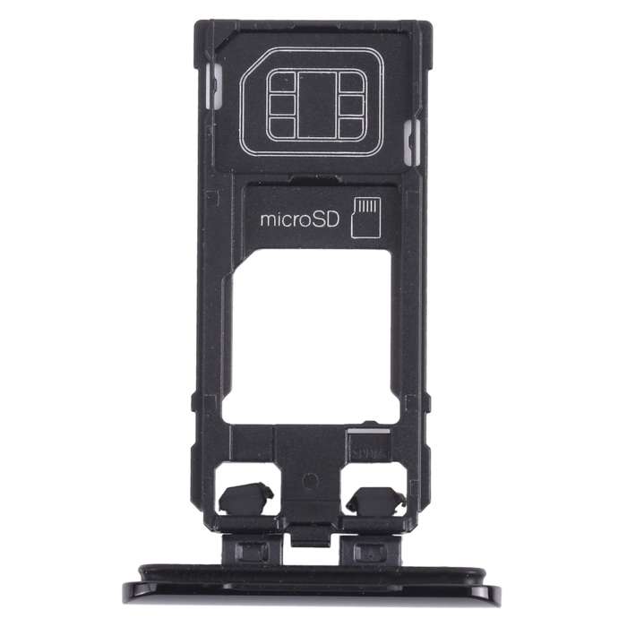 SIM Card Tray + Micro SD Card Tray for Sony Xperia 5 (Black)