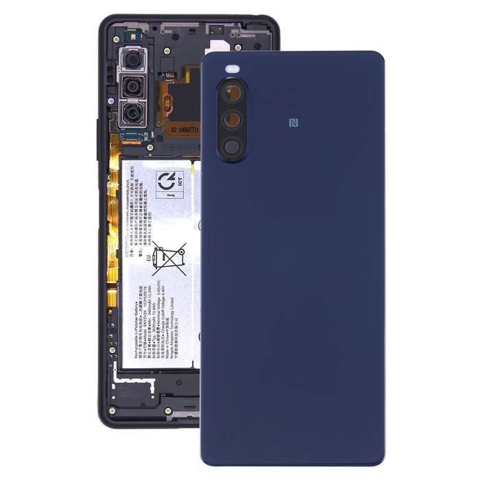 Original Battery Back Cover with Fingerprint for Sony Xperia 10 II(Black)