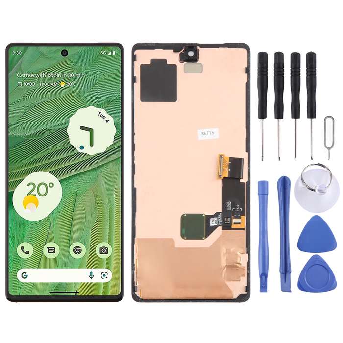AMOLED LCD Screen For Google Pixel 7 GVU6C GQML3 Digitizer Full Assembly with Frame (Black)