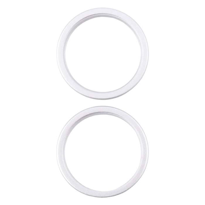 For iPhone 16 Plus 2pcs/set Rear Camera Glass Lens Metal Outside Protector Hoop Ring (Blue)