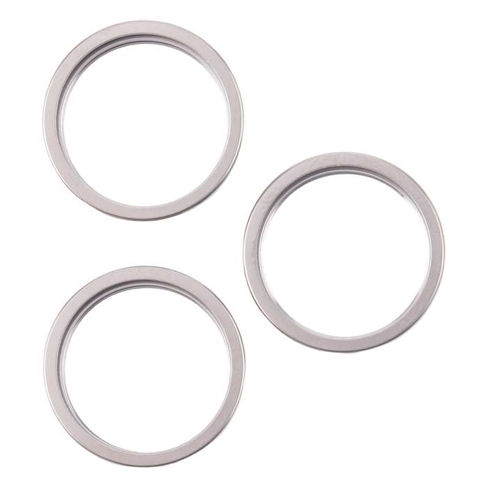 For iPhone 16 Pro Max 3pcs/set Rear Camera Glass Lens Metal Outside Protector Hoop Ring (Titanium Co