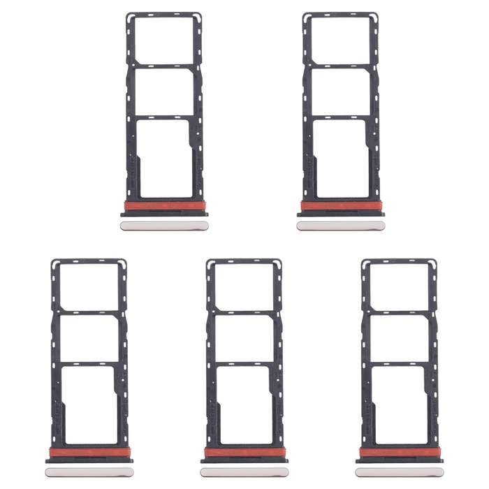 For Infinix Hot 40i X6528B 5pcs SIM Card Tray + SIM Card Tray + Micro SD Card Tray (Blue)
