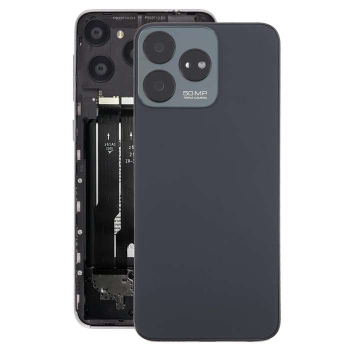 For ZTE Axon 50 Lite 8050 Glass Battery Back Cover with Middle Frame / Camera Lens Cover(Black)