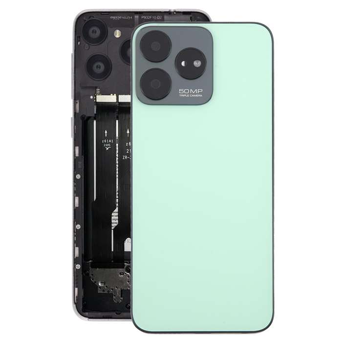 For ZTE Axon 50 Lite 8050 Glass Battery Back Cover with Middle Frame / Camera Lens Cover(Black)