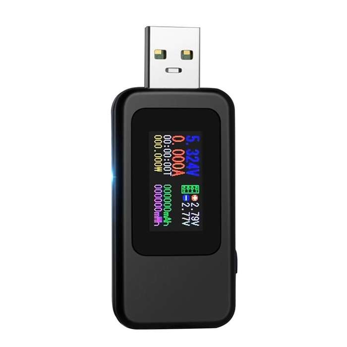 KWS-MX18 10 in 1 USB DC Tester Current 4-30V Voltage Meter Timing Ammeter Digital Meter(Black)