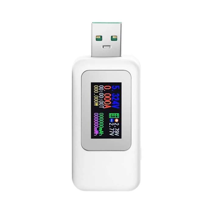 KWS-MX18 10 in 1 USB DC Tester Current 4-30V Voltage Meter Timing Ammeter Digital Meter(Black)