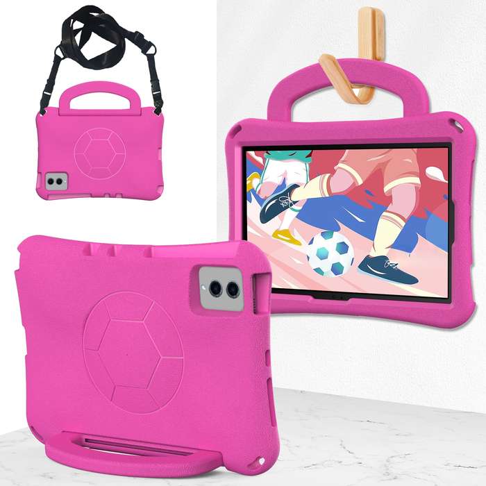 For Samsung Galaxy Tab S8 11 X700N 2022 Handle Football Shaped EVA Shockproof Tablet Case(Rose