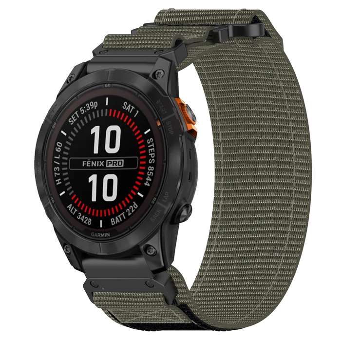 For Garmin Fenix 7S 20mm Nylon Hook And Loop Fastener Watch Band(Grey)