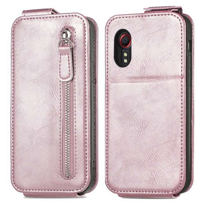 For Samsung Galaxy XCover 5 Zipper Wallet Vertical Flip Leather Phone Case(Pink)