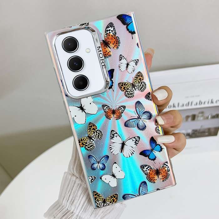 For Samsung Galaxy A55 5G Electroplating Laser Butterfly Phone Case(Color Butterflies AB1)