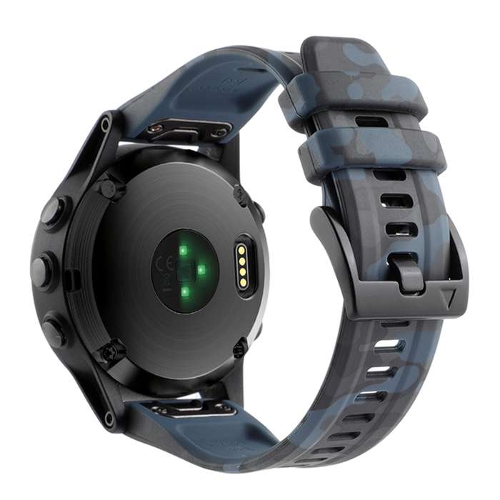For Garmin Fenix 7X / 7X Pro / Tactix 7 Camouflage Quick Release Silicone Watch Band(Cyan)
