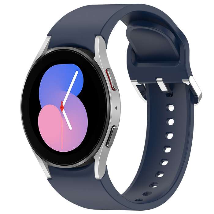 For Samsung Galaxy Watch 5  40mm Solid Color Silver Buckle Quick Release Silicone Watch Band(Mi