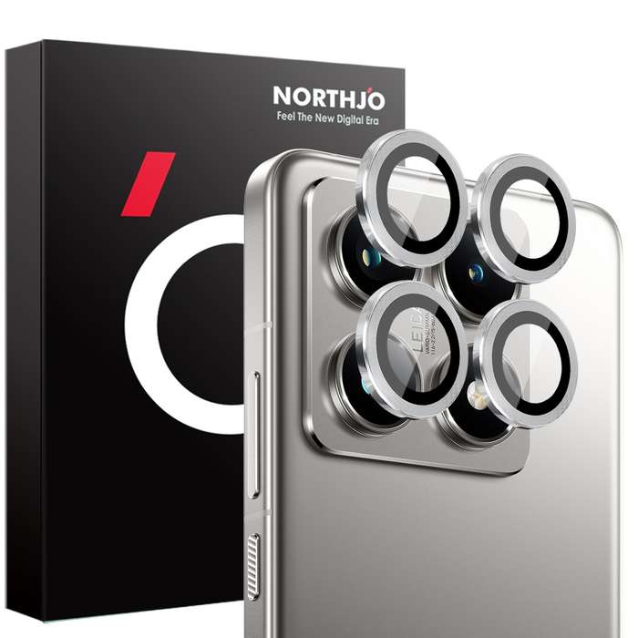 For Xiaomi 14T Pro 5G NORTHJO Camera Lens Protector CD Metal Ring Tempered Glass Film(Black)