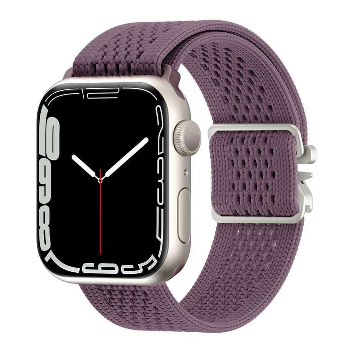For Apple Watch 46mm / 49mm / 45mm / 44mm Parachute Buckle Knitted Nylon Watch Band(Smokey Purple)