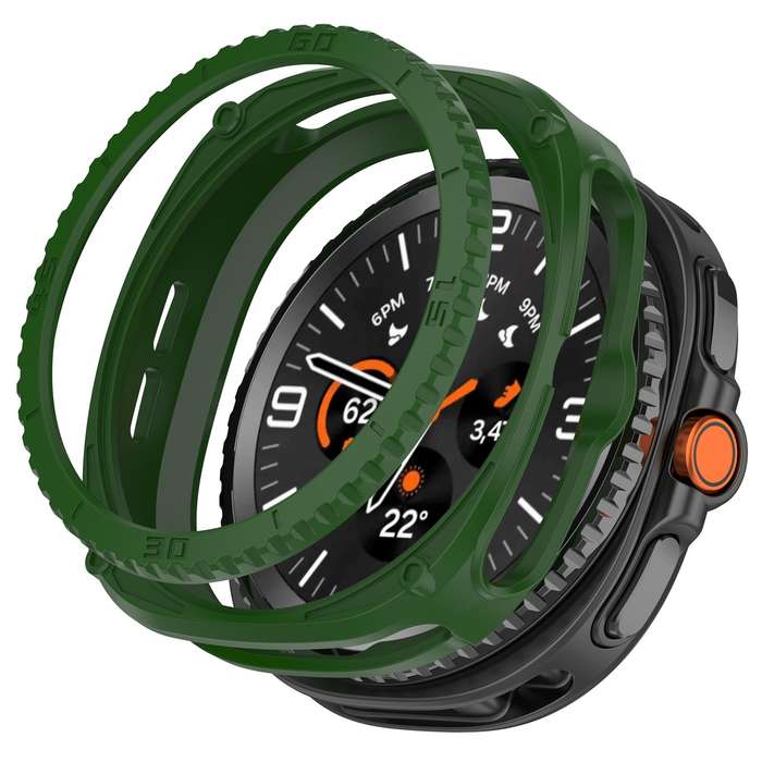 For Samsung Galaxy Watch8 Classic 46mm Hollow Digital Armor TPU Watch Protective Cover(Green)