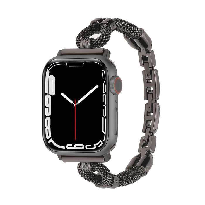 For Apple Watch 46mm / 49mm / 45mm / 44mm Copper Chain Metal Watch Band(Rose Gold)
