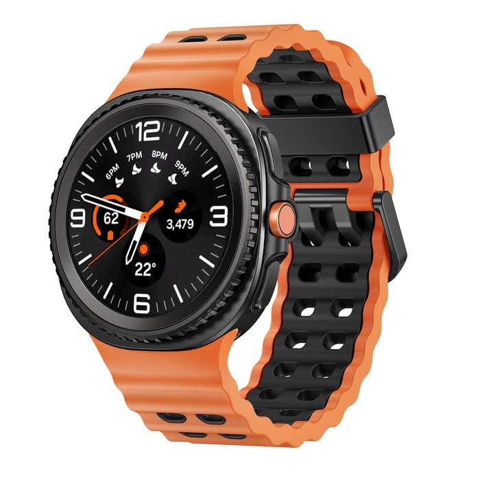 For Samsung Galaxy Watch 8 40 / 44mm Ocean Style Quick Release Buckle Two Color Silicone Watch Band(