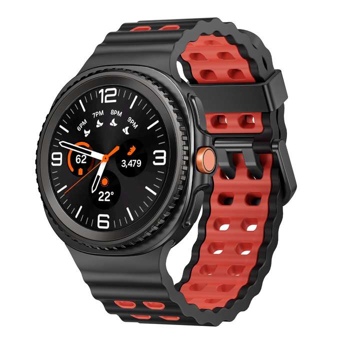 For Samsung Galaxy Watch 8 40 / 44mm Ocean Style Quick Release Buckle Two Color Silicone Watch Band(