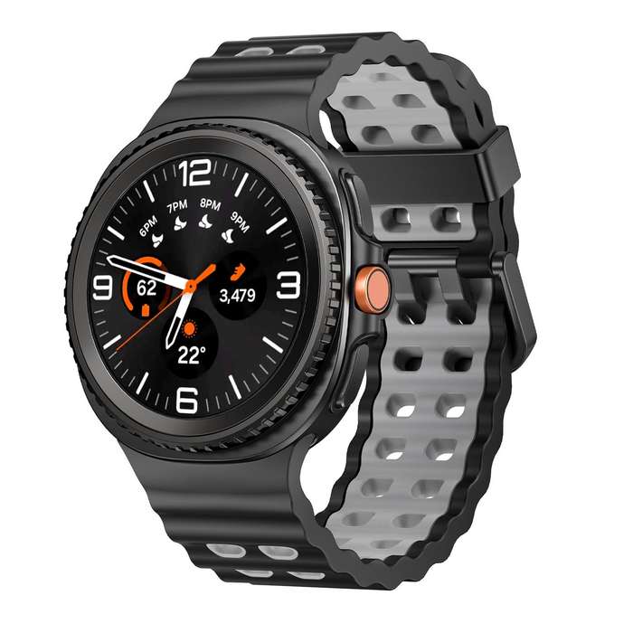 For Samsung Galaxy Watch 8 40 / 44mm Ocean Style Quick Release Buckle Two Color Silicone Watch Band(