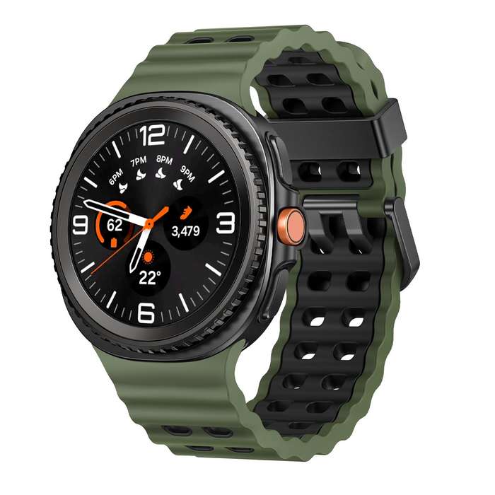 For Samsung Galaxy Watch 8 40 / 44mm Ocean Style Quick Release Buckle Two Color Silicone Watch Band(