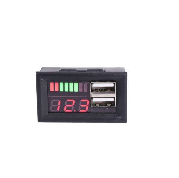 DL-USB-02 Car 12V Battery Voltage Power Display Meter Head Integrated Dual USB Output 5V2A Voltage C