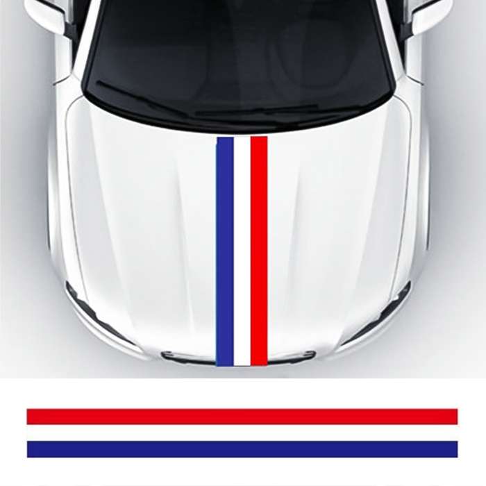 Flag Striped Car Hood Vinyl Sticker Body Decal(Tricolor)