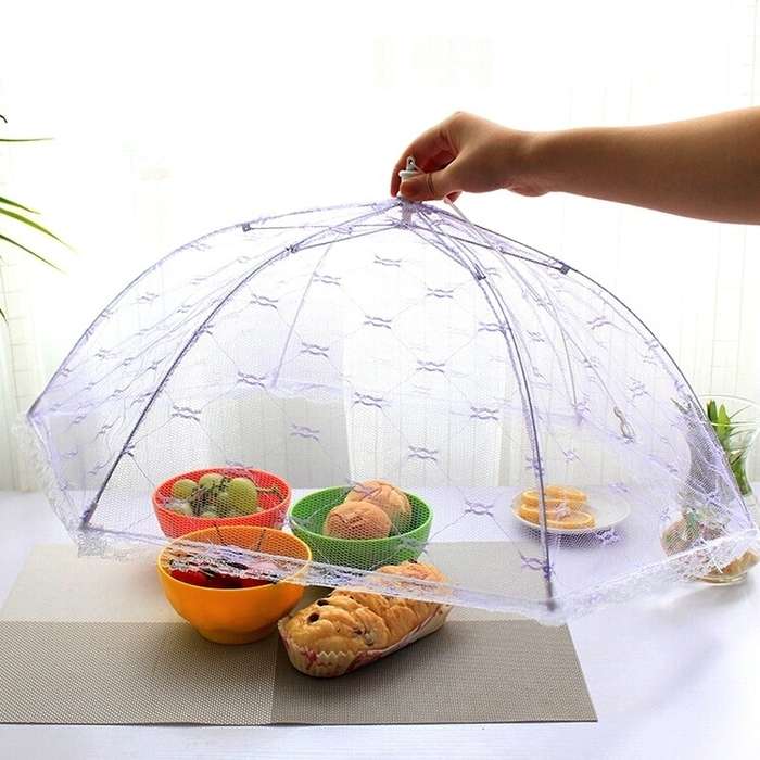 Lace Folding Dish Cover Mesh Cover Dish Dust-proof Printing Food Cover Fly-proof Cover Food Cover Ra