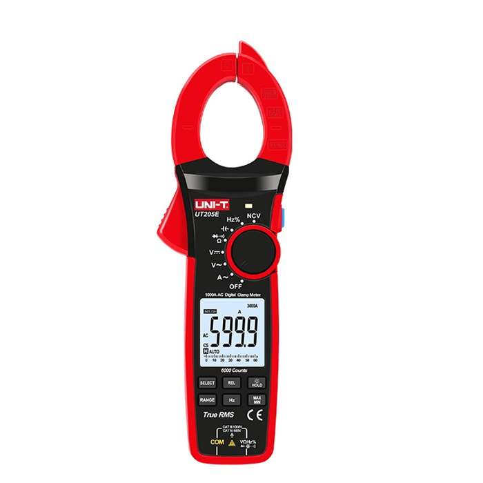 UNI-T UT205E 1000A 42mm Jaw Size Digital Clamp Meter AC DC Voltage Detector
