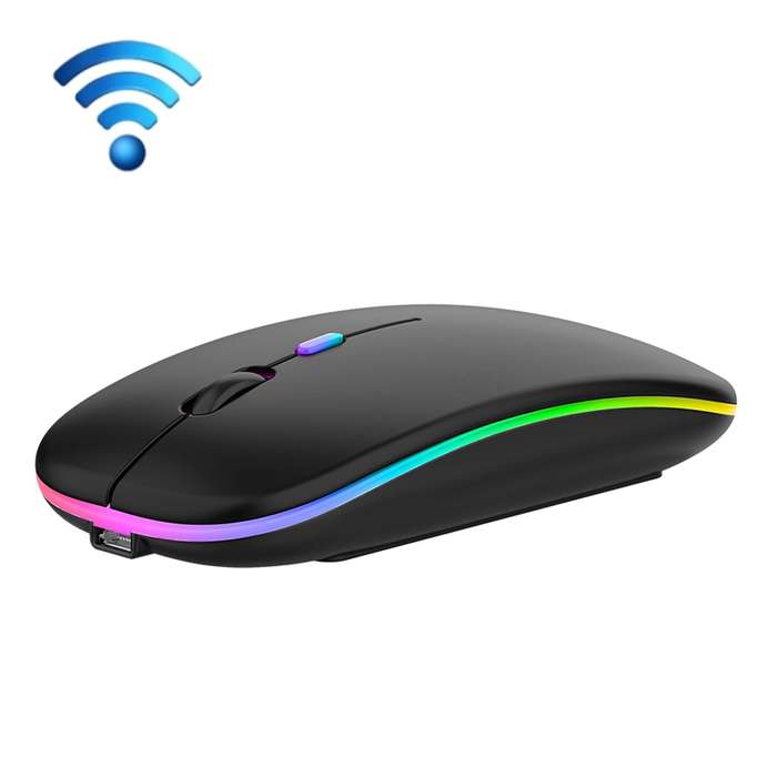 3 Keys RGB Backlit Silent Bluetooth Wireless Dual Mode Mouse (Rose Gold)