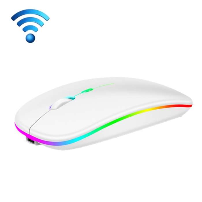 3 Keys RGB Backlit Silent Bluetooth Wireless Dual Mode Mouse (Rose Gold)