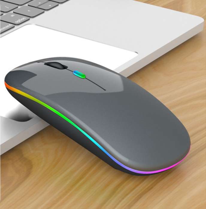 3 Keys RGB Backlit Silent Bluetooth Wireless Dual Mode Mouse (Rose Gold)