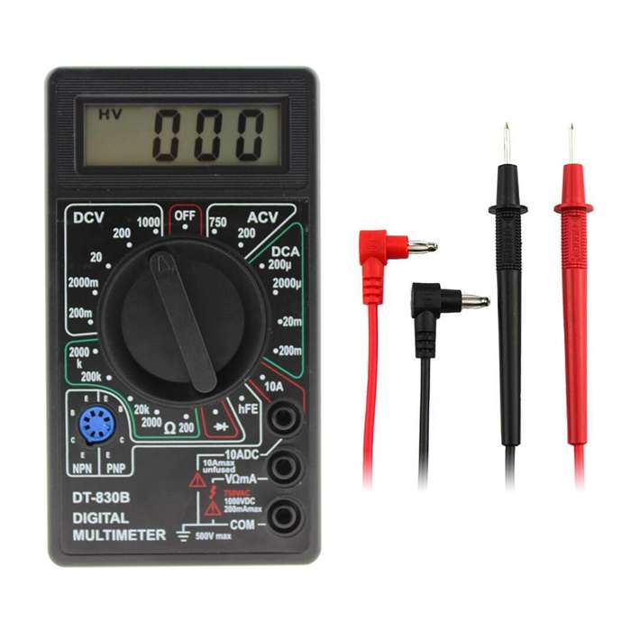 DT-830B Handheld Digital Multimeter Ammeter Voltmeter Digital Display Universal Tester Meter(Black)