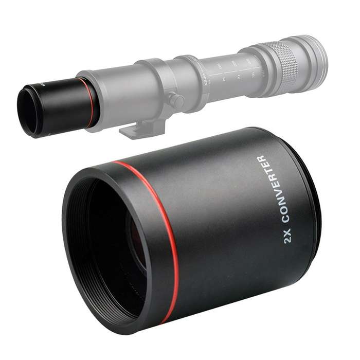 LIGHTDOW T2-Mount 2X Extender Converter Lens for Reentrant Telescope
