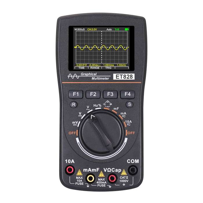 ET828 2 In 1 2 In 1 Oscilloscope Multimeter 2.4 Inch Color Screen Meter Digital Resistance Frequency