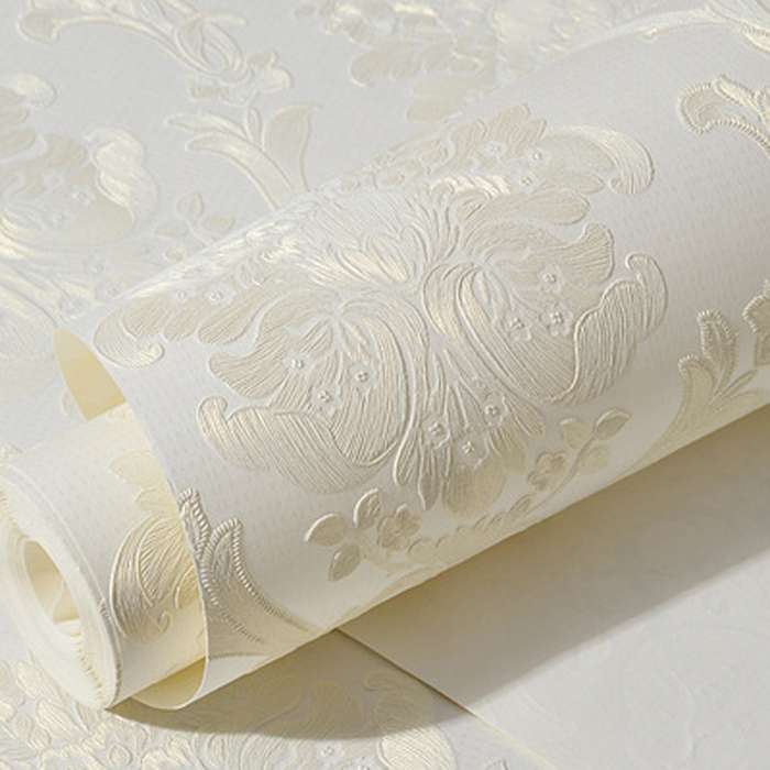 Bedroom Living Room Classic Damascus 3D Precision Pressed Non-Woven Fabric Self-Adhesive Wallpaper,