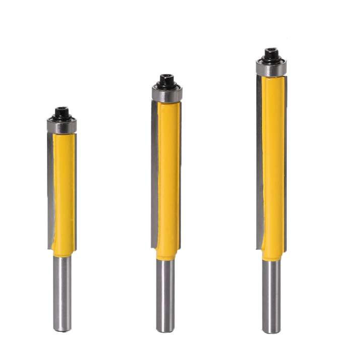 8-Handle Extended Trimming Cutter With Bearing Woodworking Line Milling Cutter, Specification: 3 PCS