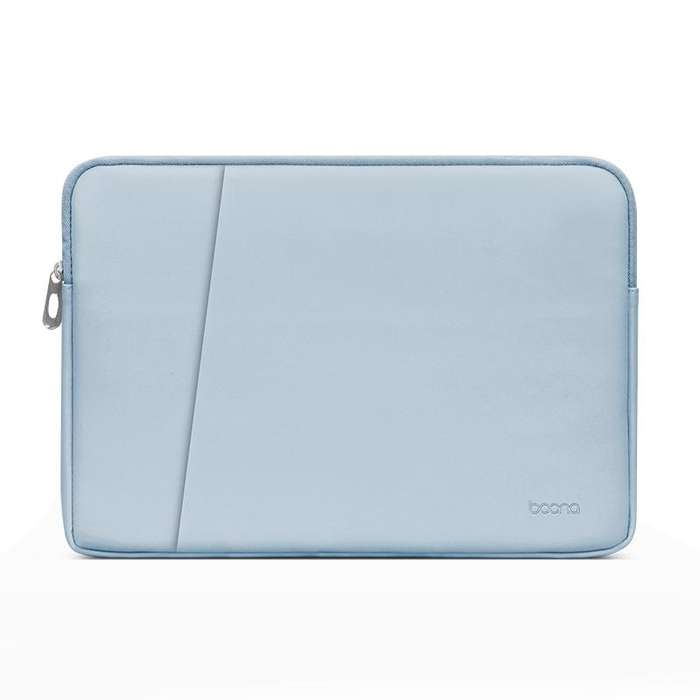 Baona BN-Q004 PU Leather Laptop Bag, Colour: Double-layer Sky Blue, Size: 16/17 inch