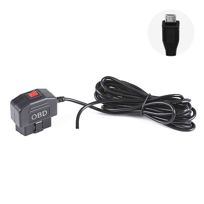 H508 OBD Car Charger Driving Recorder Power Cord 12/24V To 5V With Switch Low Pressure Protection Li