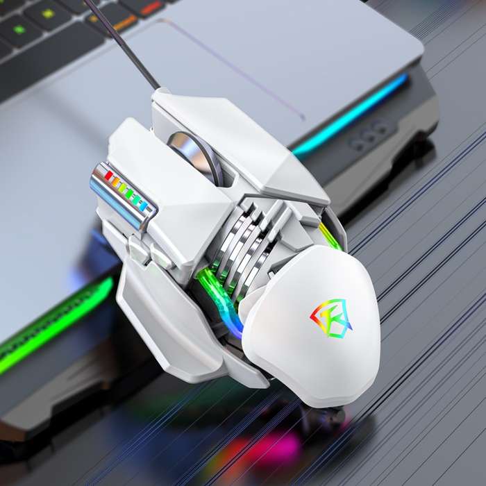 Y-FRUITFUL P3 6 Keys RGB Lighting Adjustable Wired Mouse(White)
