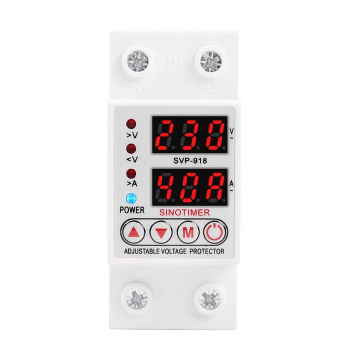 SINOTIMER SVP-918 Adjustable Self-resetting Intelligent Over-voltage Under-voltage Protector, Curre
