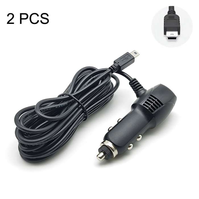 2 PCS Car Charger Fast Charge Driving Recorder Supply Line, Style: 1.5A+2.4A(Android Straight Head)