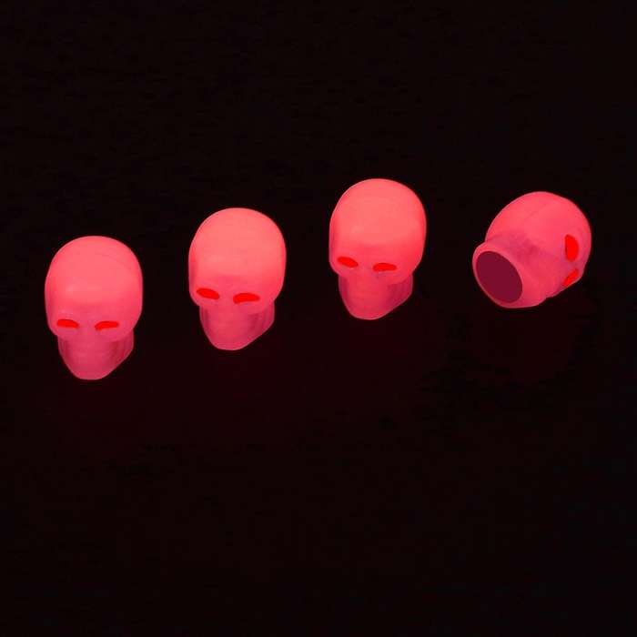 1 Sets Car Tire Luminous Valve Cap Motorcycle Skull Valve Core Cap(Blue)