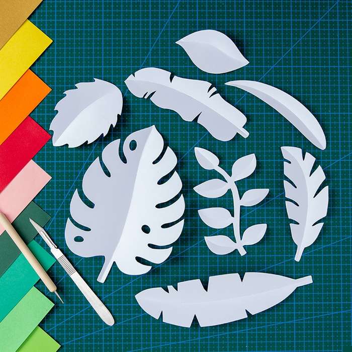 Paper-cut Leaf Ornaments Photography Props(Cold White)