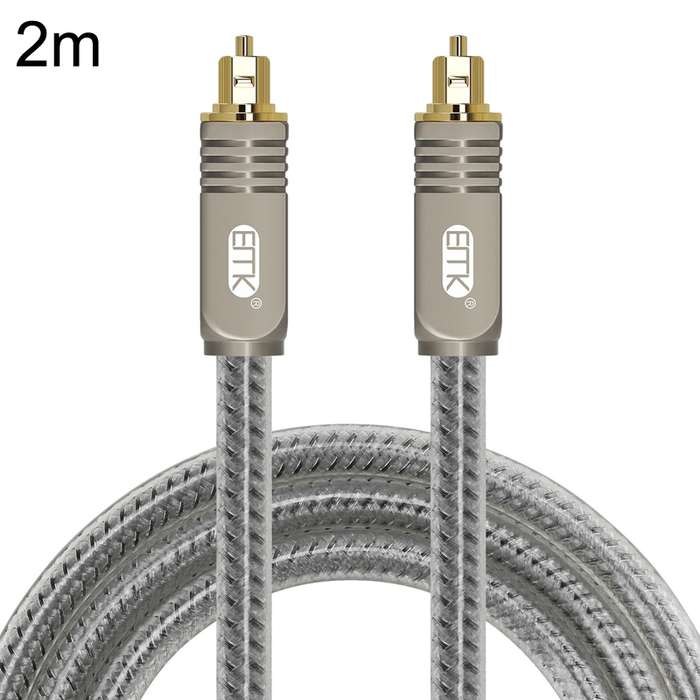 EMK YL/B Audio Digital Optical Fiber Cable Square To Square Audio Connection Cable, Length: 2m(Tran