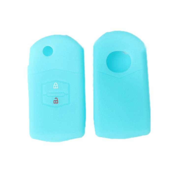 For Mazda M6/CX-5 2pcs Remote Control Folding 2 Button Silicone Case(Rose Red)