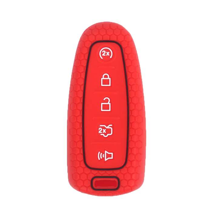 For Ford Edge/Explorer 2pcs 5-Button Key Silicone Case(Pink)